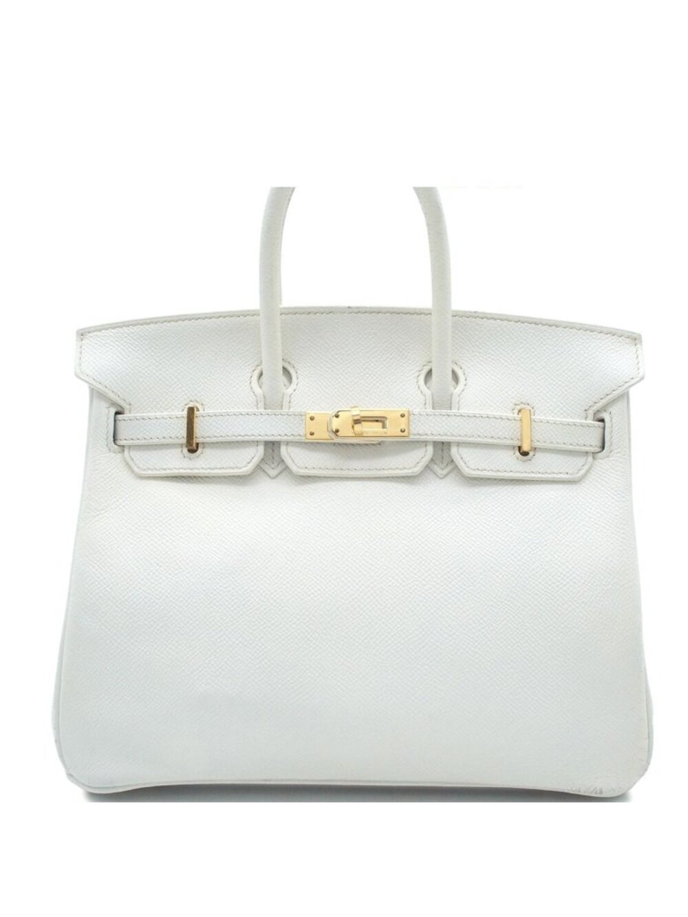 Hermes Birkin 25 White Gold Epsom Handbag